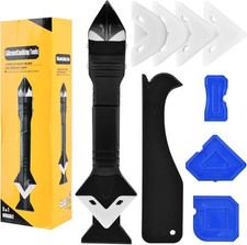 3 in 1 Silicone Caulking Tools Stainless Steelhead, 11Pcs Caulking Finishing Too