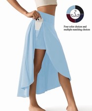 Damenrock blau Himmel Größe Large mit integrierten Shorts & Handytasche