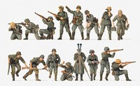 Preiser 16504, Panzergrenadiere, Dr 1942, 16 Unbemalte Fig., Neu & Ovp, H0