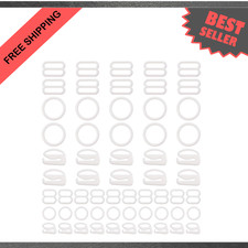 60 Pcs Bra Strap Hooks Rings Sliders for Sewing Bikini Tops Lingerie Adjusters