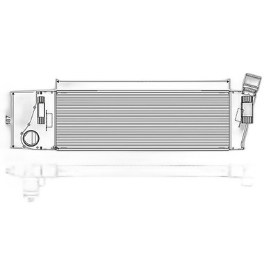 Ladeluftkühler luftgekühlt Alu 187 mm - 586 mm VALEO für u.a. RENAULT MEGANE