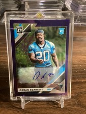 Jordan Scarlett Rookie Autographed Optic Purple Stars Football Card. 22/50. rookie card picture