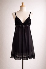 Oscar De La Renta Pink Label Vintage 90’s  Black  Babydoll Chemise Nightgown Lrg