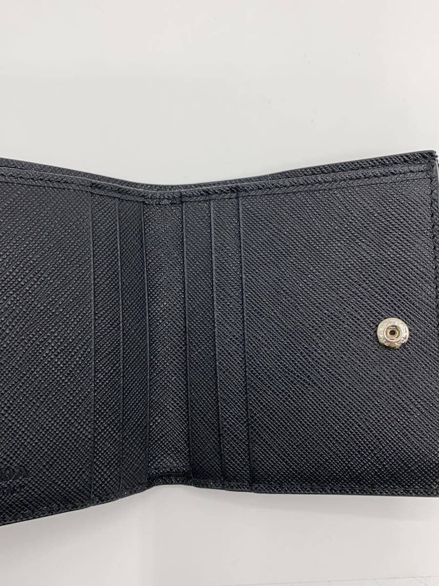 PRADA Folded Wallet Bi-fold Leather Black Mens 2ML049 Used thumbnail 6