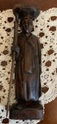Vintage / Antique Hand Carved Wood Asian Man Figurine 8 Inches Tall With Staff — photo 8