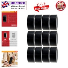 12 Rolls of Black Duct Tape 48mm x 45m | Strong Water Resistant Gaffer Tape 0.12 per metre
