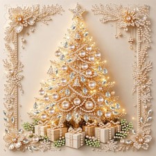 Christmas Tree Pearl Diamond Art Kit for Adults 11.8 x 11.8 Inch