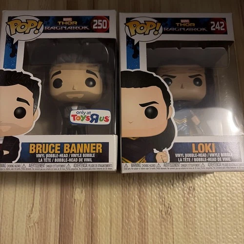 Funko Pop! Marvel: Thor Ragnarok Loki #242  + Bruce Banner #250 Lot Of 2
