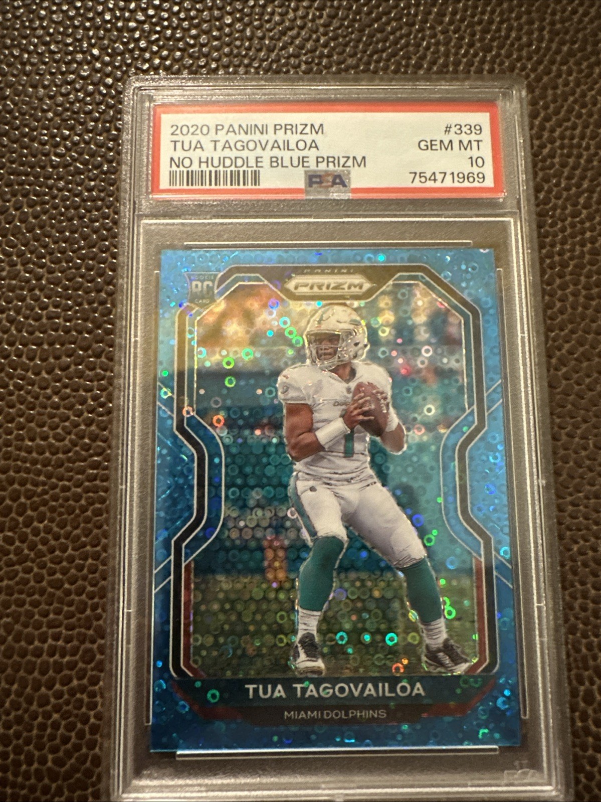 2020 Panini Prizm - Rookie Tua Tagovailoa #339 No Huddle Blue Prizm /79 (RC)