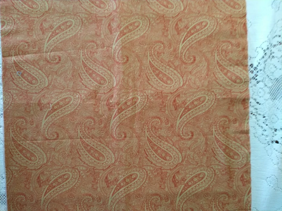 Chocolat by 3 Sisters for Moda Red Paisley on Tan Cotton BTHY 18x43" - Image 3 of 4