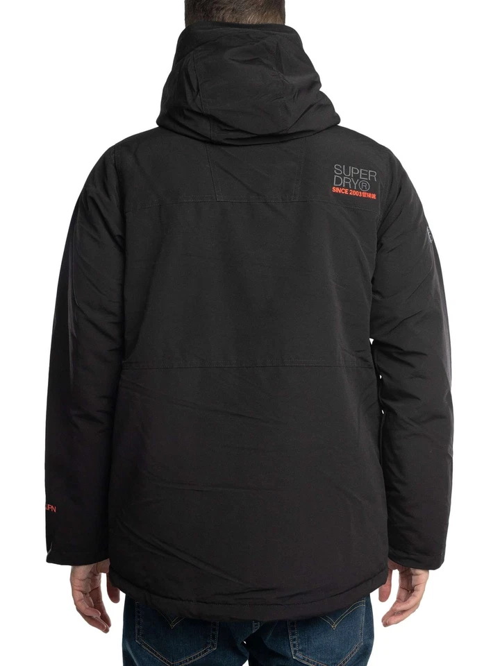 Superdry de los hombres Chaqueta cortavientos Ultimate EMB, Negro - Imagen 3 de 4