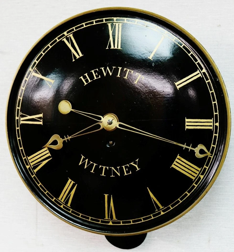 Antique English Hewitt Of Witney Single Fusee Ebonised Wooden Dial Wall Clock - Image 3 of 4