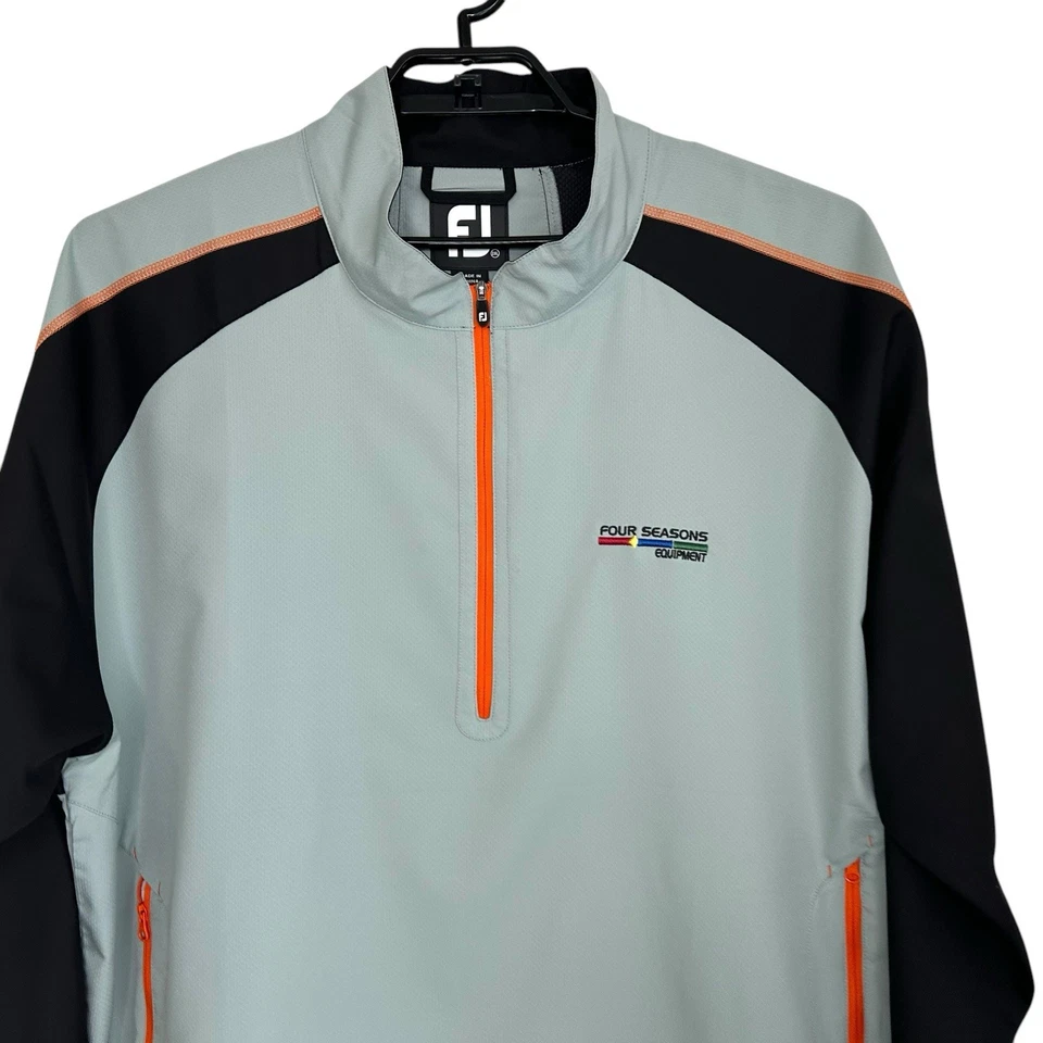FootJoy Hombres Manga Corta Deportiva Viento 1/2 Cremallera Golf Pullover 2XL Gris Negro Foto 3 de 4