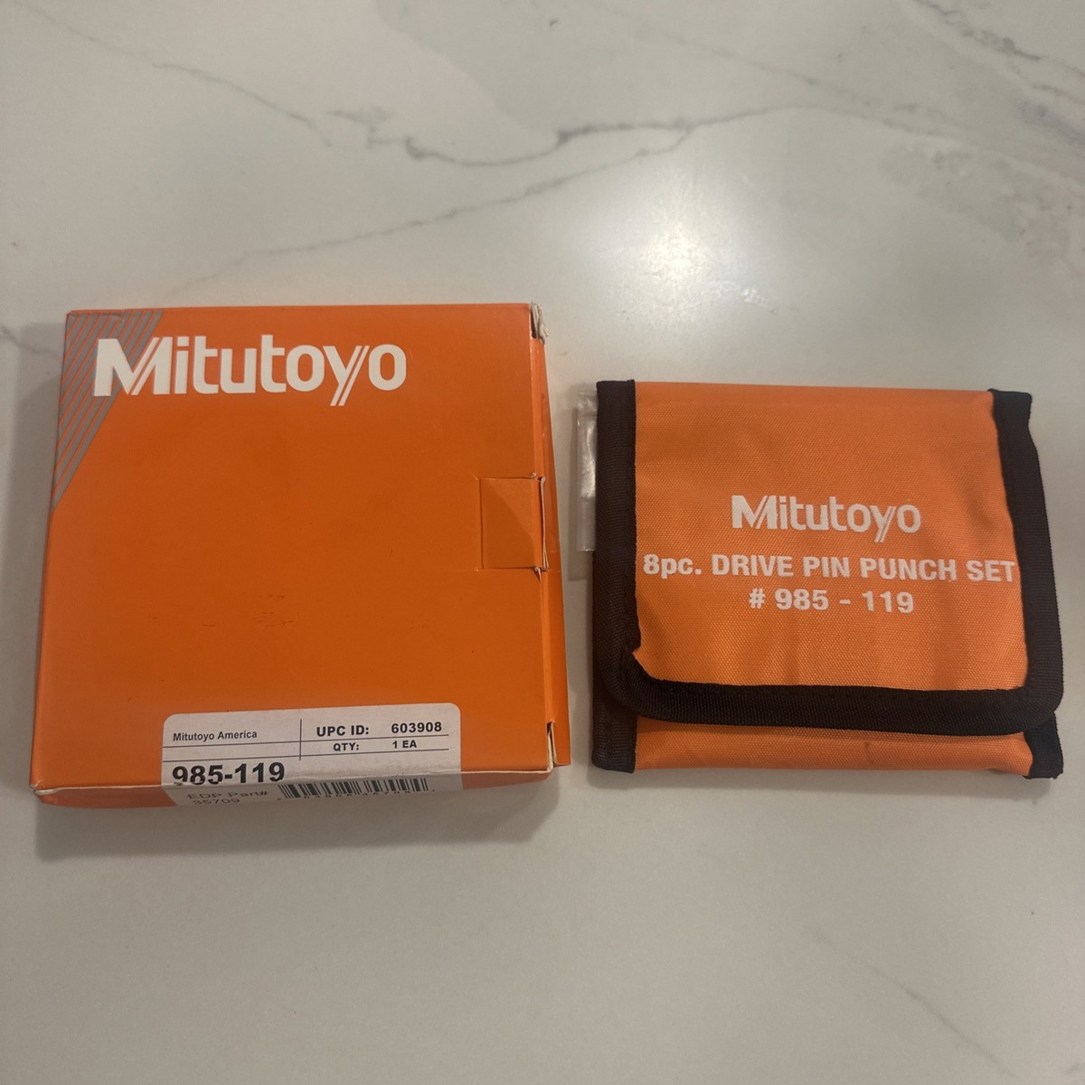 たぬ Mitutoyo 985-119 Drive Pin Punch Set 8 Piece Steel With Pouch