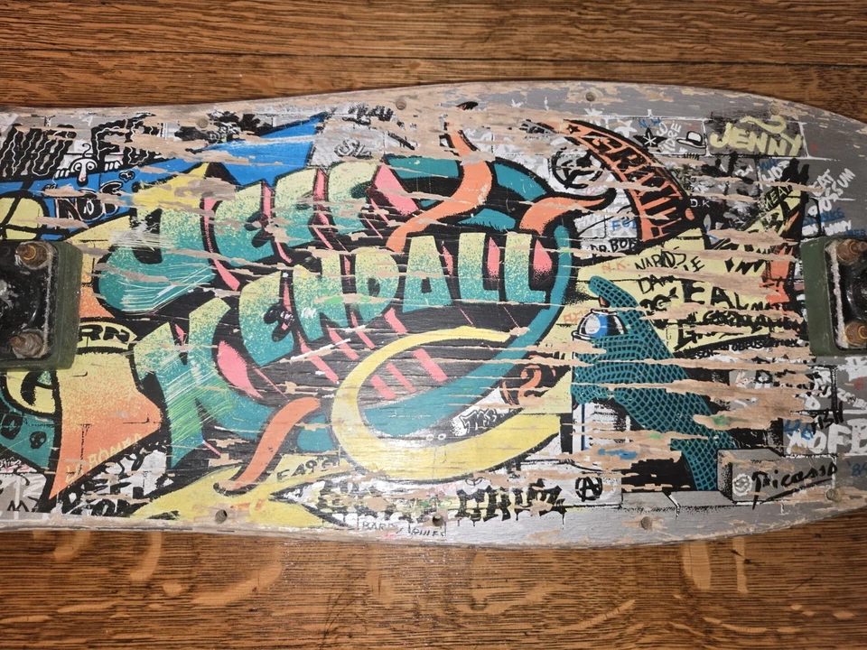 Monopatín de graffiti vintage Santa Cruz Jeff Kendall Foto 2 de 4