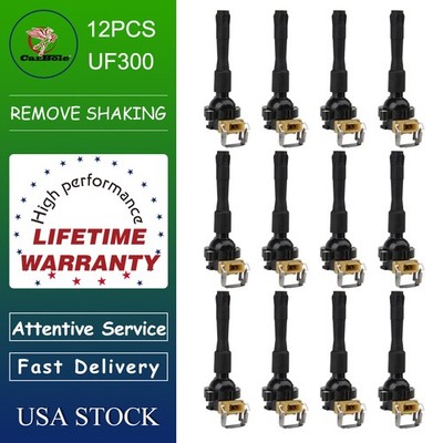 CarBole 12PCS Tune Up Kit Coils Set for BMW 750iL 850Ci 5.4L V12 UF-300, UF-354