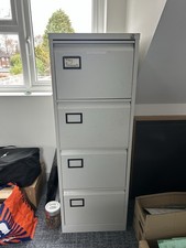 Metal Filing Cabinet – 4 Drawer – Office Storage – No Keys – Grey