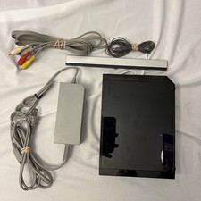 Nintendo Wii RVL-001 Tested Works Console with cords only Black see pictures