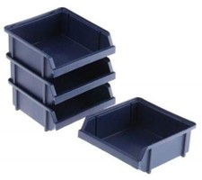 1 x Raaco Blue Plastic Stackable Storage Bin, 50mm x 125mm x 130mm