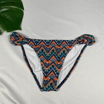 NEW ViX [ Medium ] Chevron Loop Bikini Bottom in Green/ Orange #U284