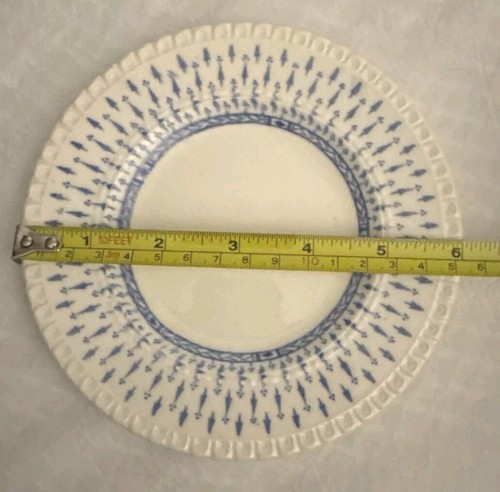 George Jones Sons Plates (5) Crescent “Clive” 6" Blue Transferware Set CRAZING - Picture 15 of 19