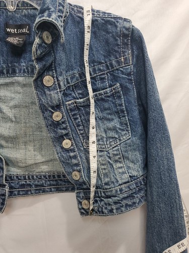 Wet Seal Denim Cropped Jacket Sz M Juniors Pre-Owned But Good Condition - Picture 5 of 10