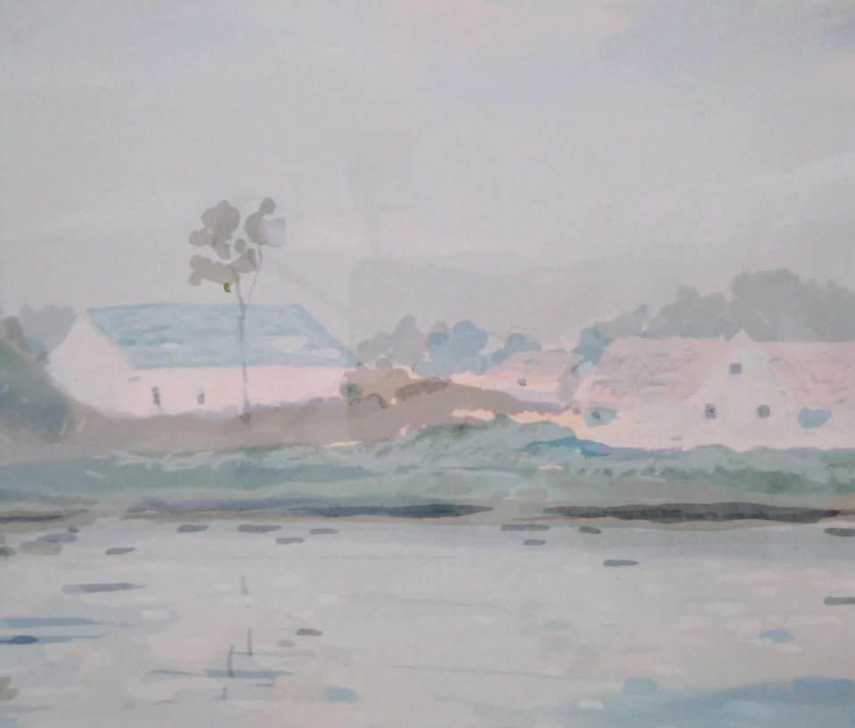 Pintura de Roulin Pastel Village Serigrafía Original Firmada Edición Limitada Certificado de Autenticidad Foto 3 de 4