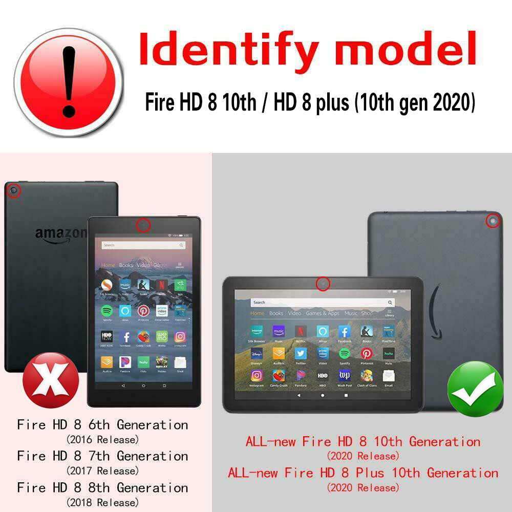 Smart Cover Kindle Fire Custodia Magnetica In Pelle Sintetica Per Amazon Kindle Fire HD 10, 8, 7 Cover Con Supporto Per Kindle - Foto 8