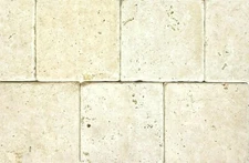 Medium Ivory 4x4 Tumbled Aged Travertine Tile Backsplash Floor (Sold by piece)