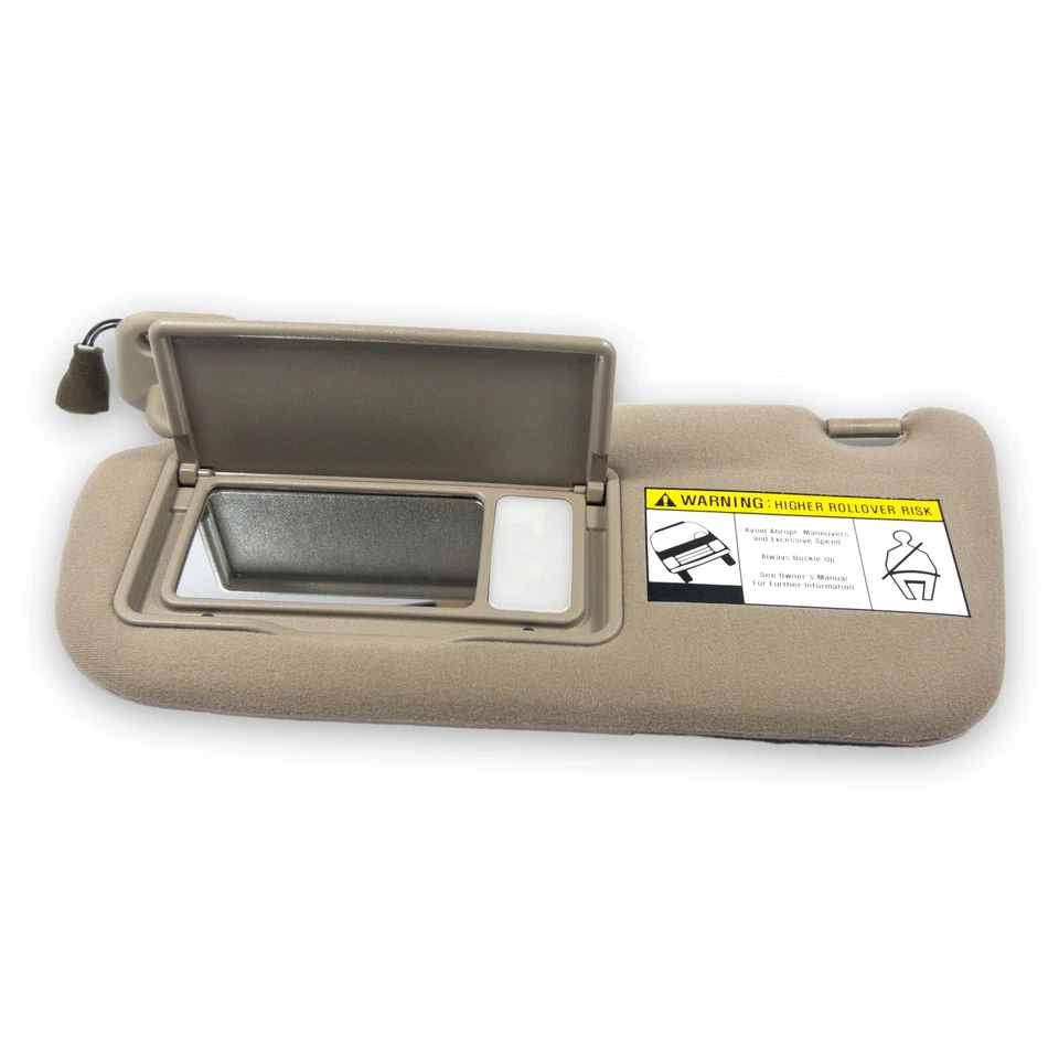 2001-2004 Hyundai Santa Fe Driver Left Side Sun Visor Lighted Tan Brown Cloth - Image 4 of 4