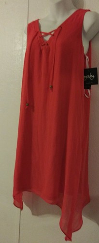 Neu mit Etikett ByBY Kleid rot koralle Taschensaum gefüttert waschbar Gr. L Medium - Bild 1 von 11