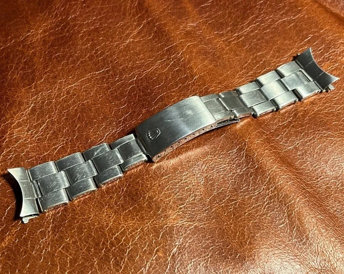 Genuine Rolex Oyster Riveted Bracelet 19mm Lugs Restored For