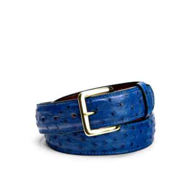 Giovanna Barrios Ostrich Belt - Blue