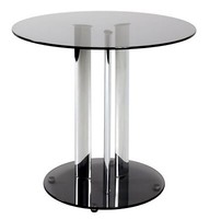 Haku Beistelltisch Chrom-Grau ø 59 Cm Couchtisch Wohnzimmertisch Tisch Glastisch