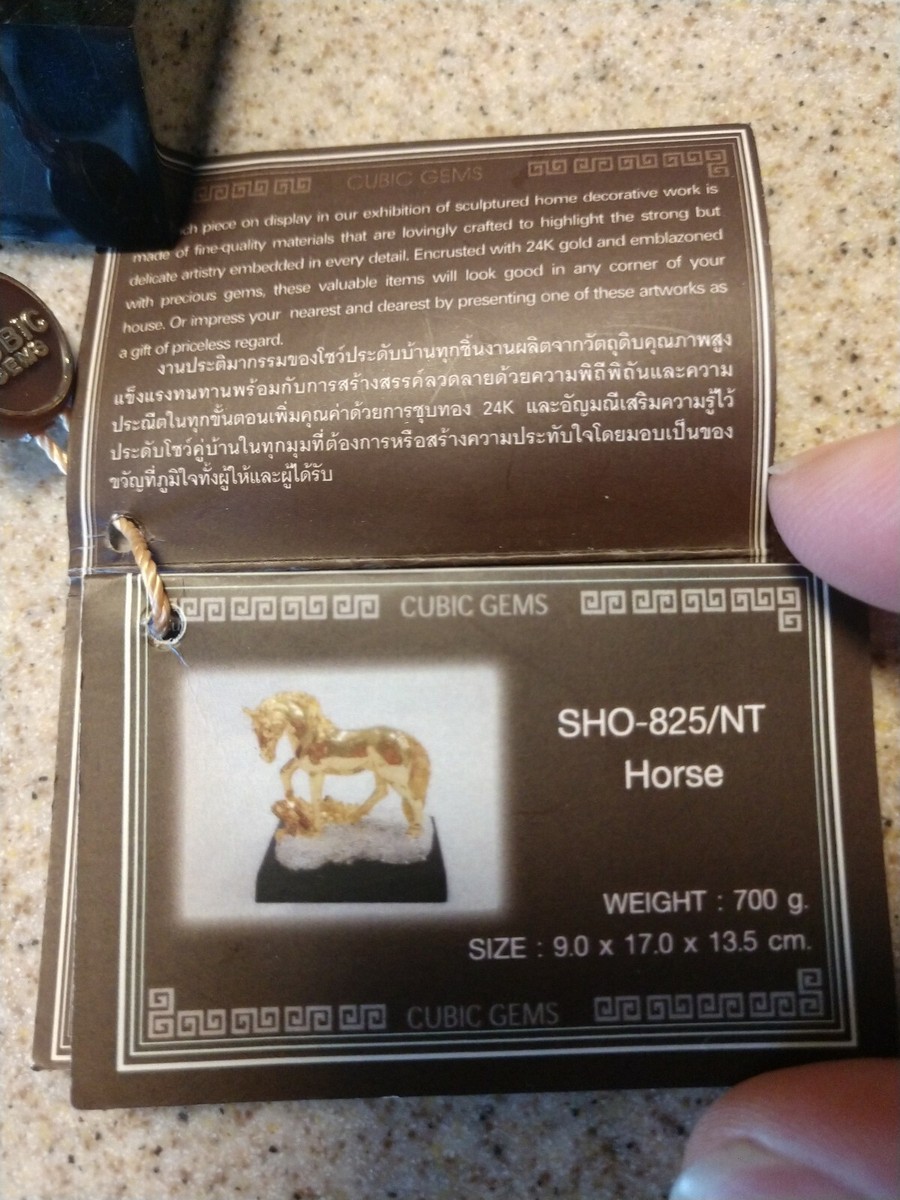 Cubic Gems Horse Figurine Statue Gold Plated sho-825/Nt | eBay
