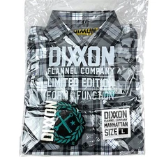 DIXXON Flannel "Manhattan 10 YR" Men's LARGE Plaid Button Long Sleeve Shirt