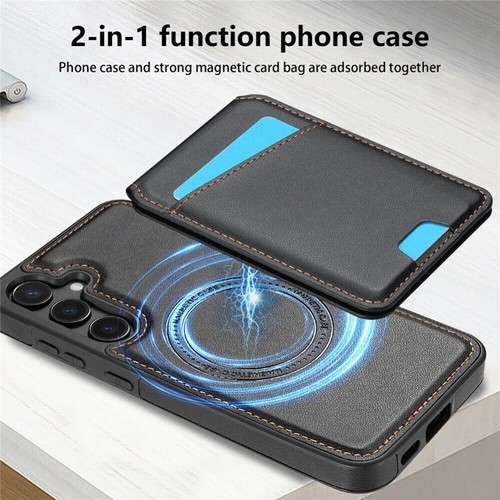 For Samsung S25 S24 FE S23 S22 Ultra Plus Detachable MagSafe Wallet Case Cover - Picture 3 of 79