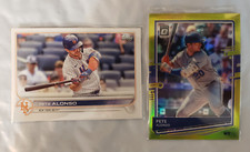 Pete Alonso 2 ct lot w/ 2020 Optic Lime Green Prizm #187 & 2022 topps base