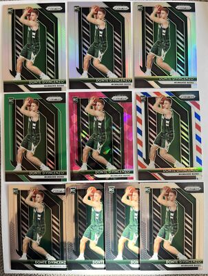 (30) Donte DiVincenzo 2018-19 Prizm Optic Silver Green Shock Pink Hyper Base RC