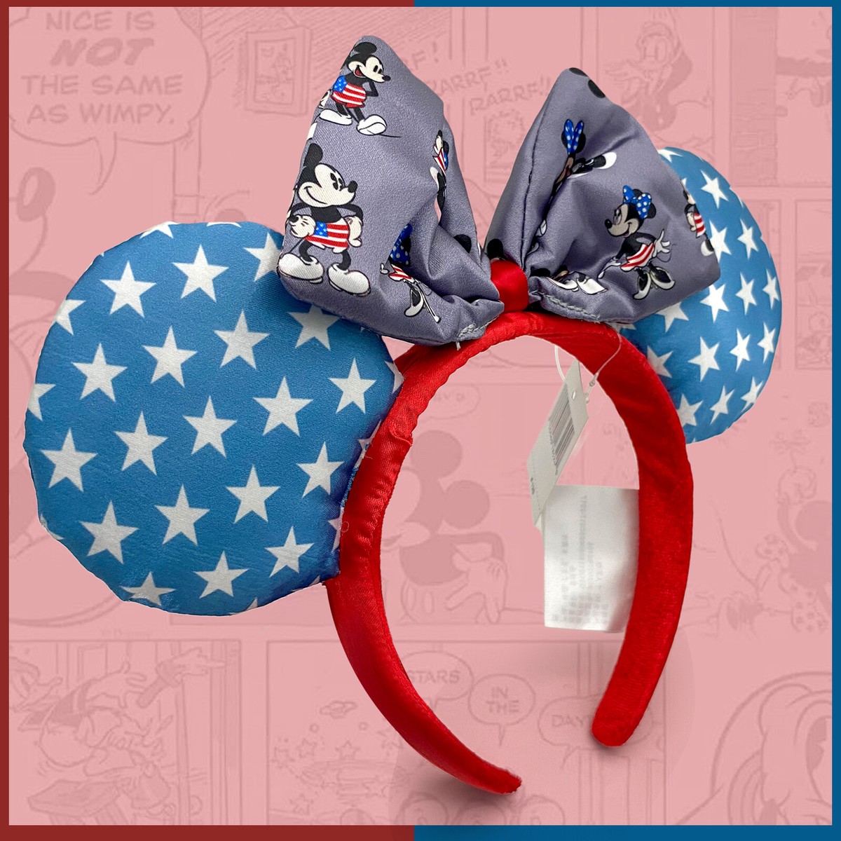 NWT Minnie Mouse America Ears 4th of July Minnie Mouse 4th of July Patriotic Ears Headbands 4th of  main image 3