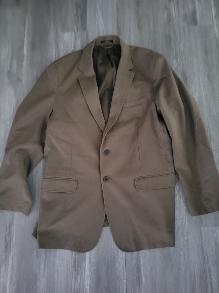 LL BEAN Norfolk Travel LINEN khaki Blazer Jacket Sport Coat 50 TALL men's  Dress
