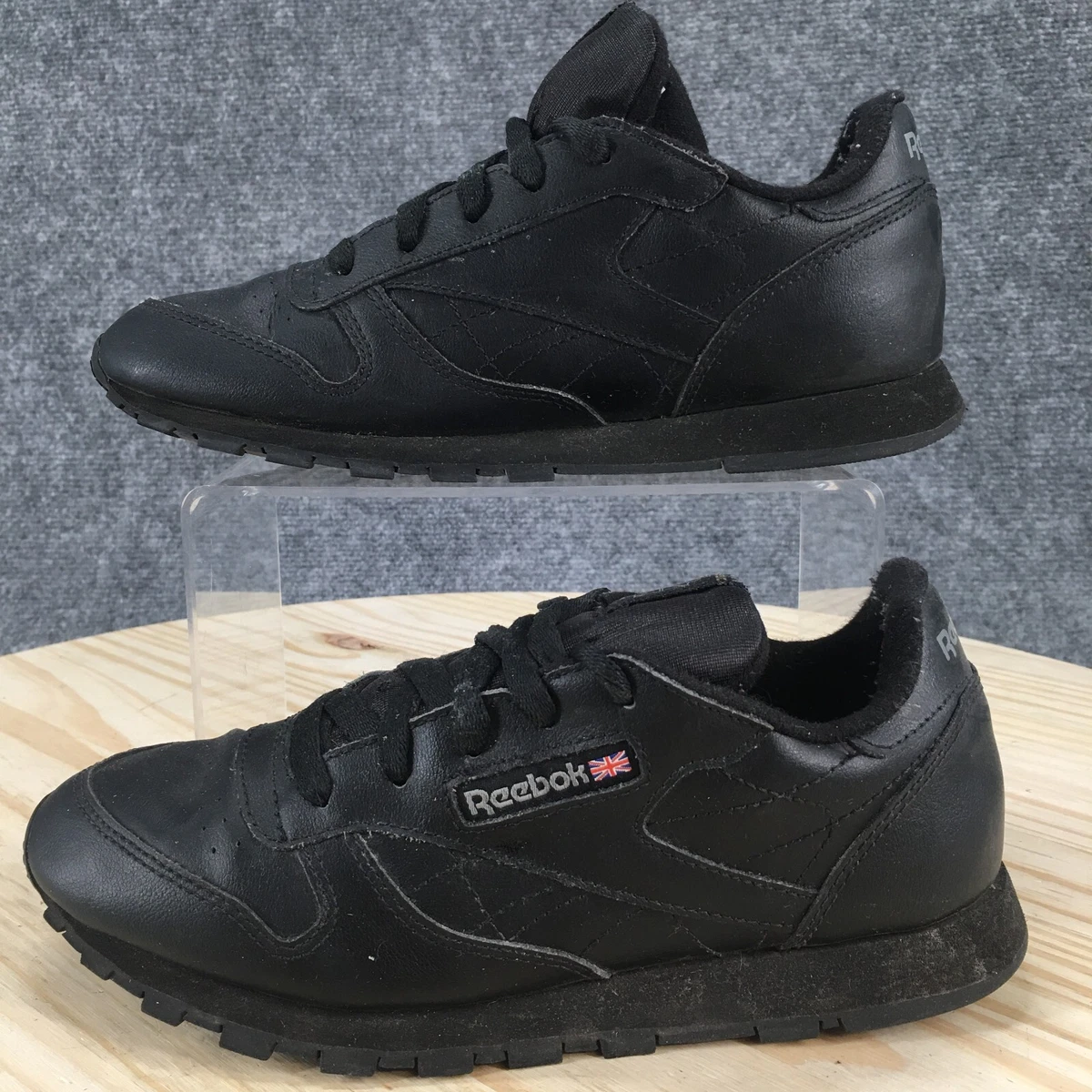 Reebok Shoes Youth 3 Classic Sneakers Lace Up Flats 50169 Black Leather  Casual