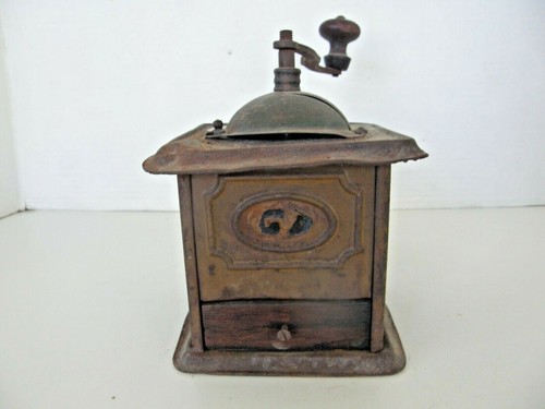 ANTIQUE VINTAGE METAL COFFEE GRINDER IN GOOD VINTAGE CONDITION - Picture 2 of 8