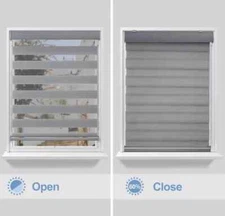 BRAND NEW zebra blinds printed silver grey .17.7” x 30.5 inch