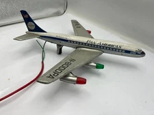 Vintage Tin Airplane Pan American PANAM N-8000PA Clipper Meteor - Linemar Japan