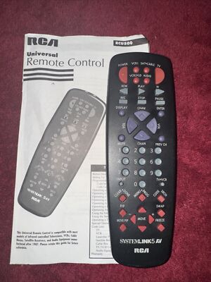 RCA System Link 5 AV Universal Remote Control Works With Instructions