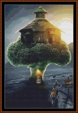 TREE HOUSE cross stitch pattern (punto cruz) (fant