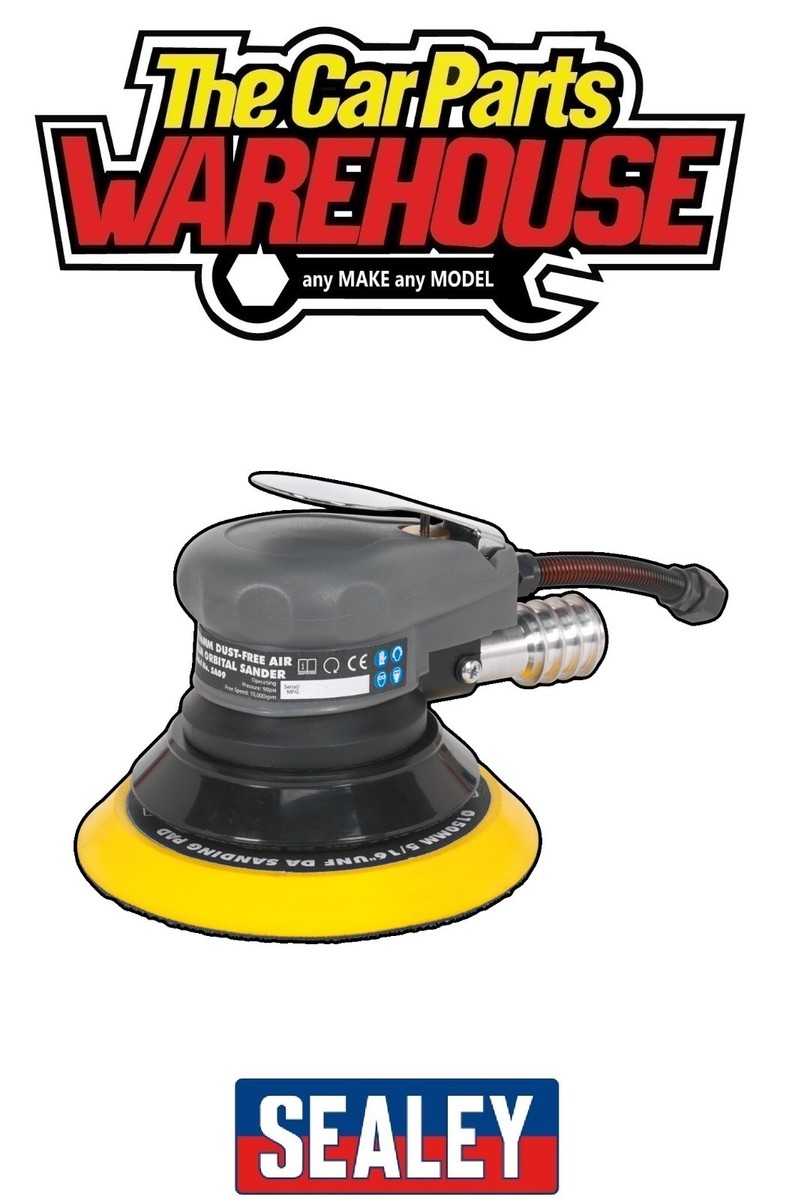 Sealey SA09 Air Palm Orbital Sander 150mm Dust-Free UK