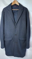 BONOBOS Italian Wool Topcoat 44 Overcoat  in Navy /Gray NWOT