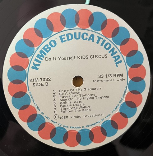 Kimbo Educational Records Do It Yourself KIDS CIRCUS Vinyl LP 1980  Booklet NM - Picture 3 of 5